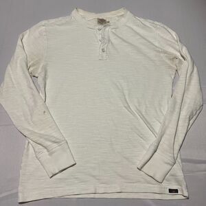 Faherty Slub Cotton Henley T-Shirt Men's Size Small White Woven Casual Indie